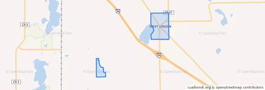 Mapa de ubicacion de West Union.