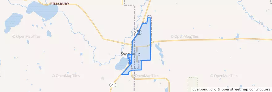 Mapa de ubicacion de Swanville.