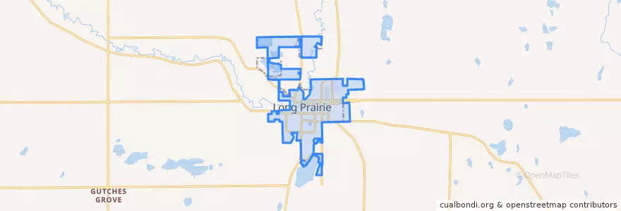 Mapa de ubicacion de Long Prairie.