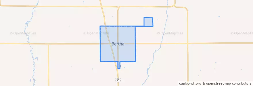 Mapa de ubicacion de Bertha.