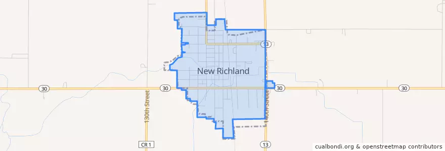 Mapa de ubicacion de New Richland.