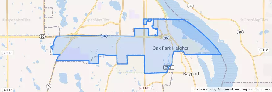 Mapa de ubicacion de Oak Park Heights.