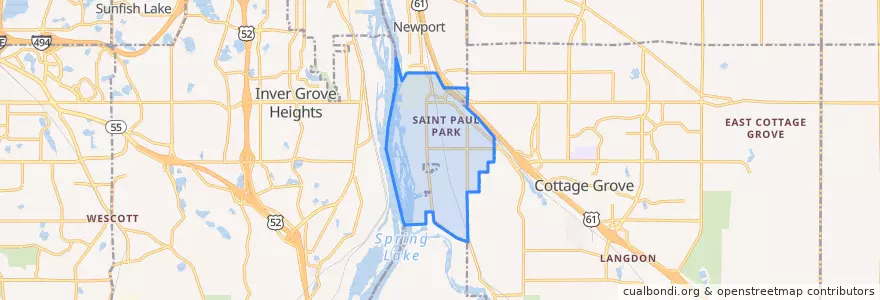 Mapa de ubicacion de St. Paul Park.