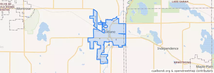 Mapa de ubicacion de Delano.