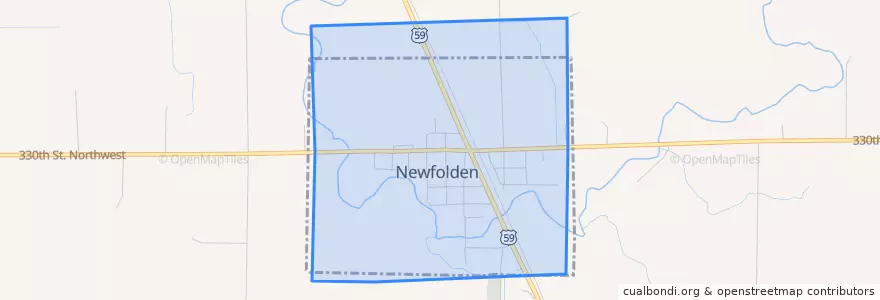 Mapa de ubicacion de Newfolden.