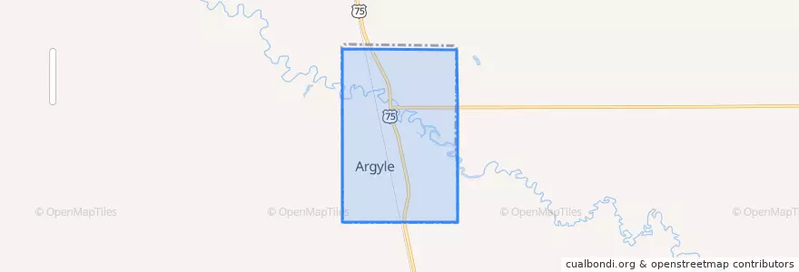 Mapa de ubicacion de Argyle.