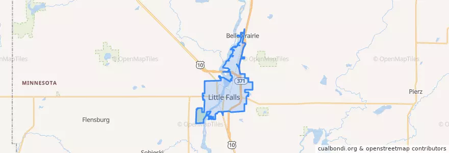 Mapa de ubicacion de Little Falls.