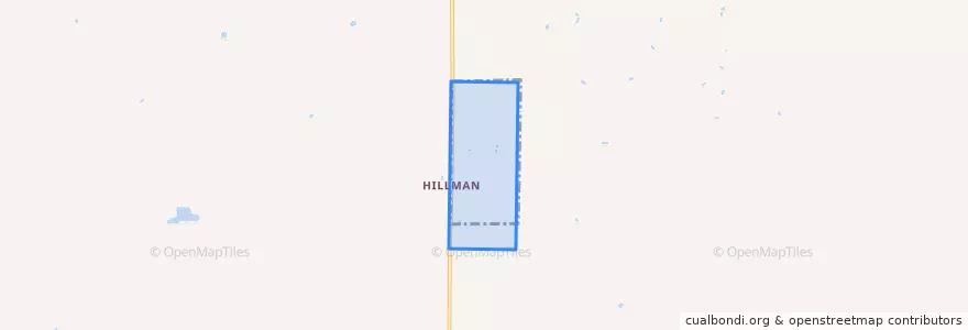 Mapa de ubicacion de Hillman.