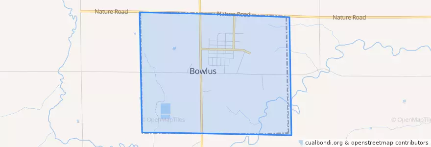 Mapa de ubicacion de Bowlus.
