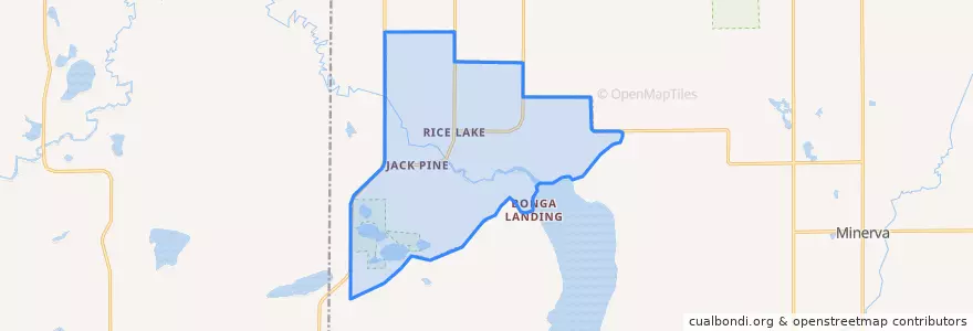 Mapa de ubicacion de Rice Lake.
