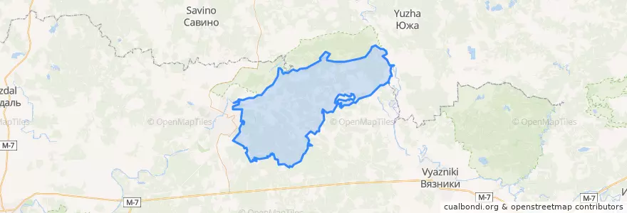 Mapa de ubicacion de Клязьминское сельское поселение.