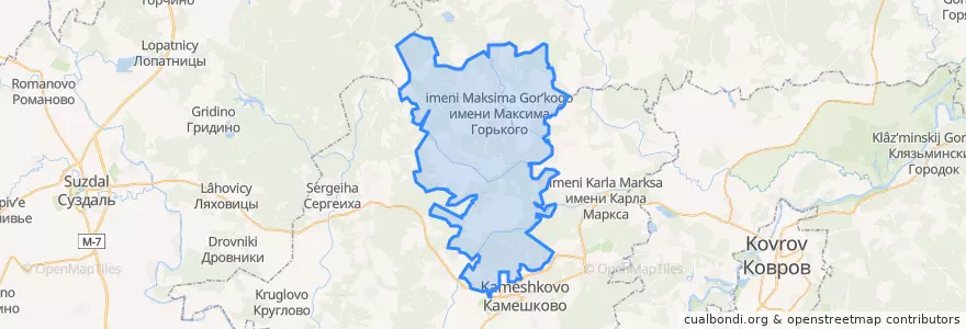 Mapa de ubicacion de Вахромеевское сельское поселение.