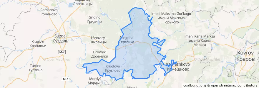 Mapa de ubicacion de Сергеихинское сельское поселение.