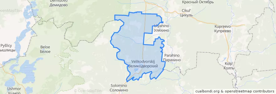 Mapa de ubicacion de сельское поселение Великодворский.
