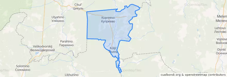 Mapa de ubicacion de Купреевское сельское поселение.