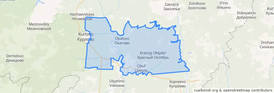 Mapa de ubicacion de Краснооктябрьское сельское поселение.
