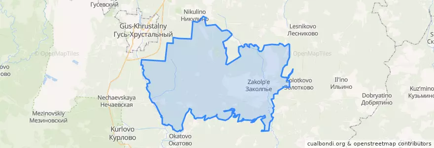 Mapa de ubicacion de Григорьевское сельское поселение.