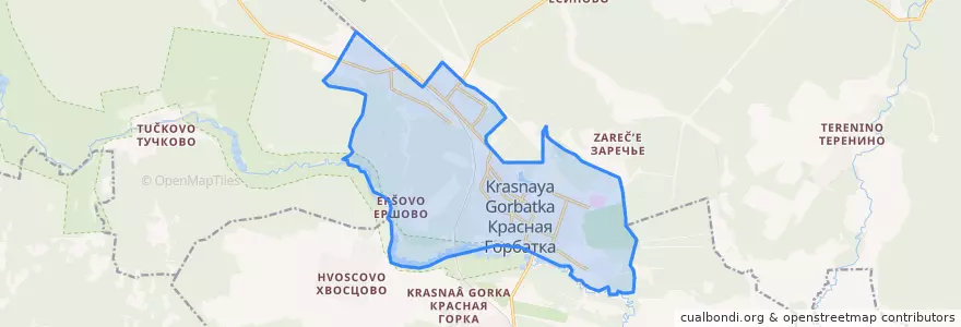 Mapa de ubicacion de городское поселение Красная Горбатка.