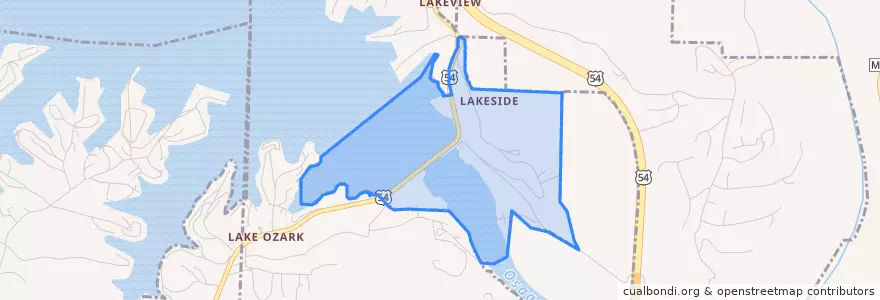 Mapa de ubicacion de Lakeside.