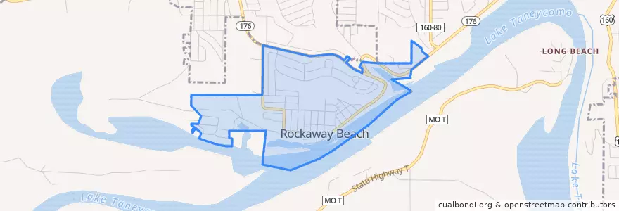 Mapa de ubicacion de Rockaway Beach.