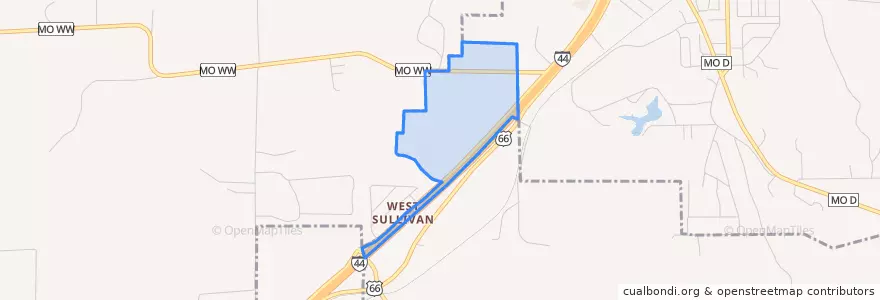Mapa de ubicacion de West Sullivan.