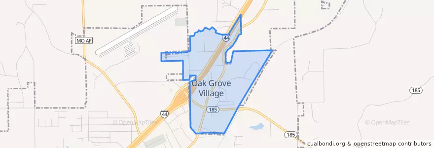 Mapa de ubicacion de Oak Grove Village.