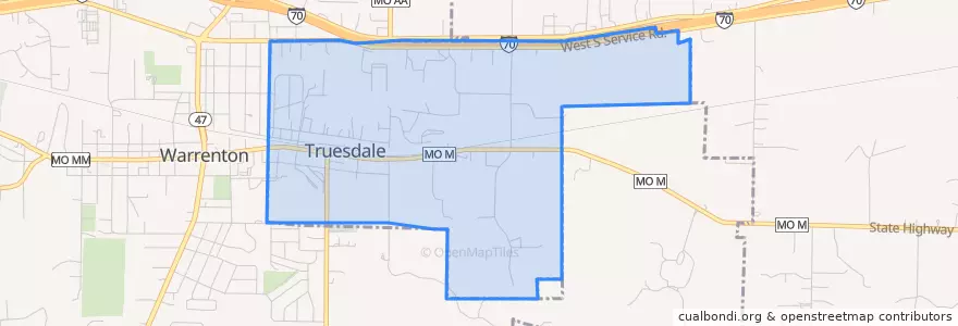 Mapa de ubicacion de Truesdale.