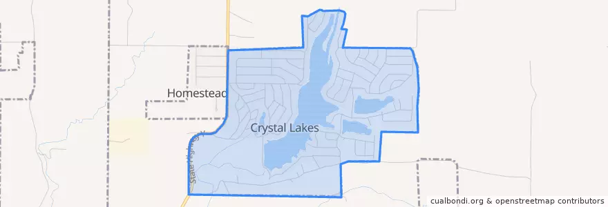 Mapa de ubicacion de Crystal Lakes.
