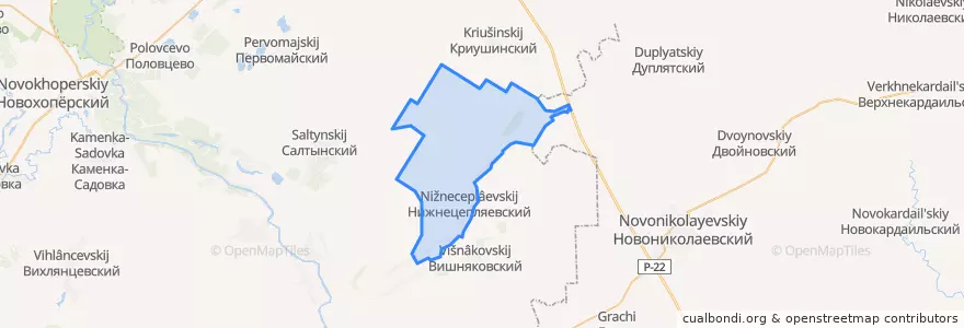 Mapa de ubicacion de Большинское сельское поселение.