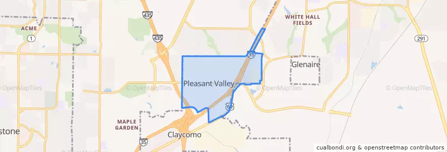 Mapa de ubicacion de Pleasant Valley.