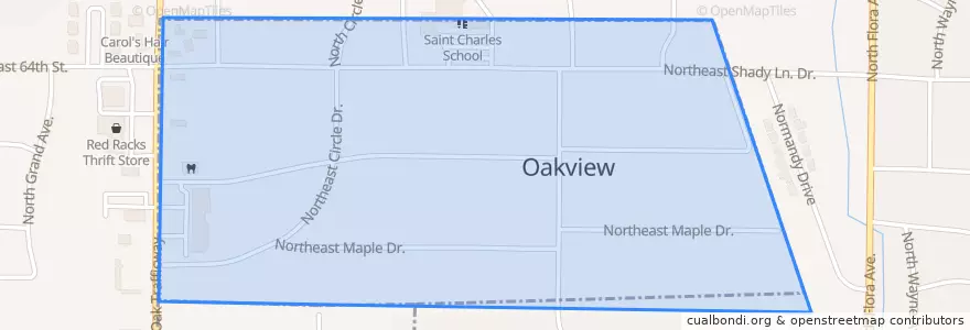 Mapa de ubicacion de Oakview.