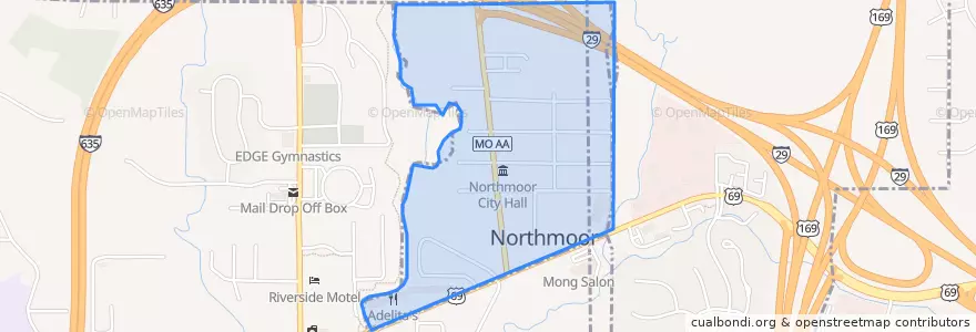 Mapa de ubicacion de Northmoor.