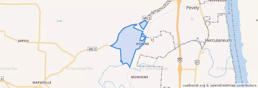 Mapa de ubicacion de Horine.