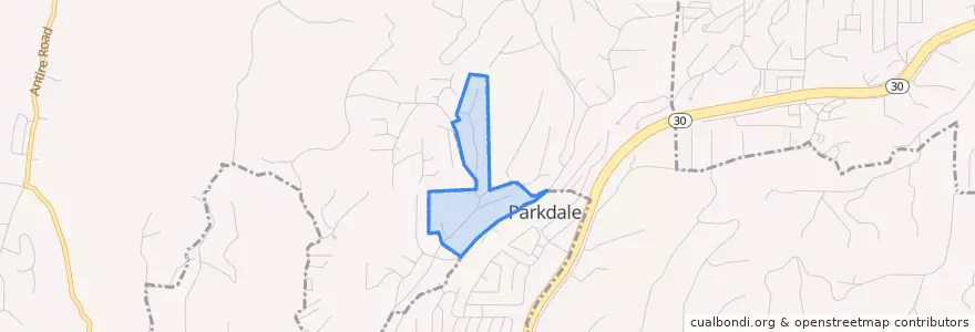Mapa de ubicacion de Parkdale.