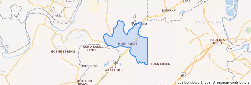 Mapa de ubicacion de High Ridge.