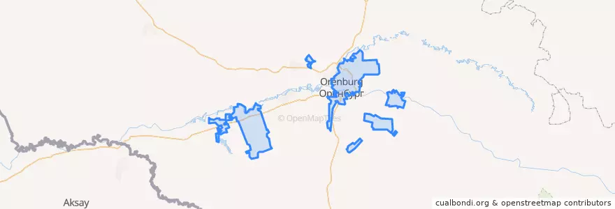 Mapa de ubicacion de городской округ Оренбург.