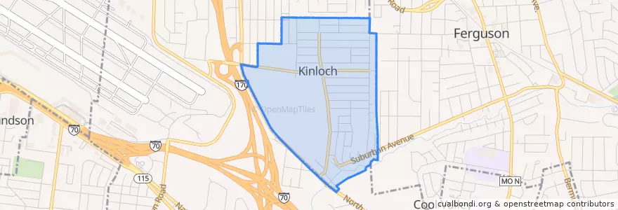 Mapa de ubicacion de Kinloch.