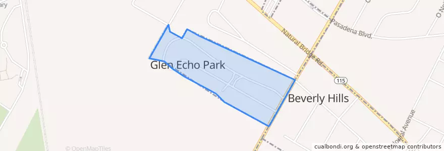 Mapa de ubicacion de Glen Echo Park.