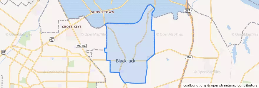 Mapa de ubicacion de Black Jack.