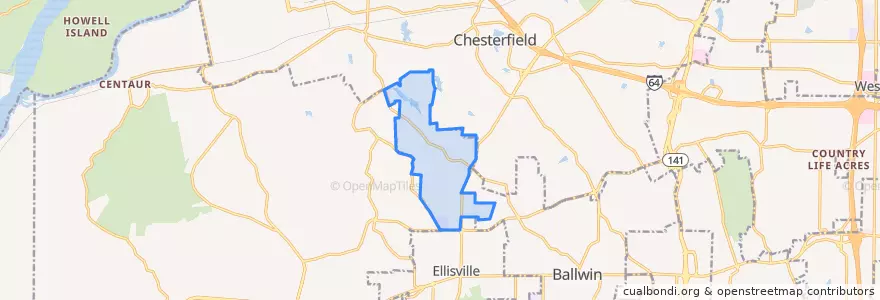 Mapa de ubicacion de Clarkson Valley.