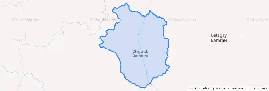 Mapa de ubicacion de Жиганский национальный эвенкийский улус.