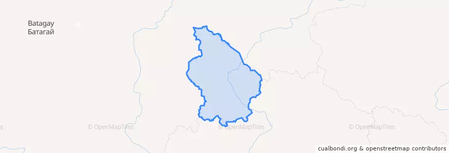 Mapa de ubicacion de Verkhnekolymsky Ulus.