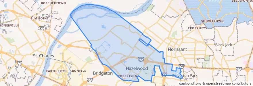 Mapa de ubicacion de Hazelwood.