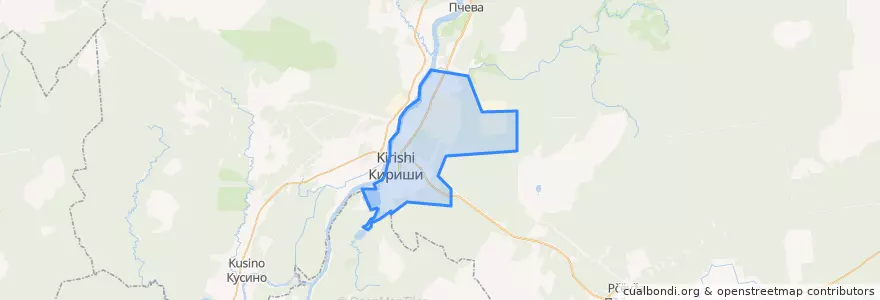 Mapa de ubicacion de Киришское городское поселение.
