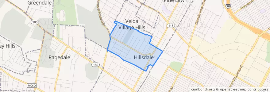 Mapa de ubicacion de Hillsdale.