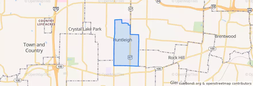 Mapa de ubicacion de Huntleigh.