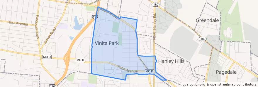 Mapa de ubicacion de Vinita Park.