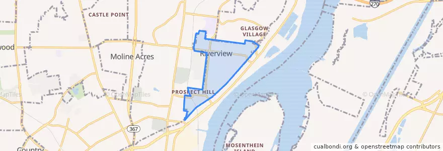 Mapa de ubicacion de Riverview.