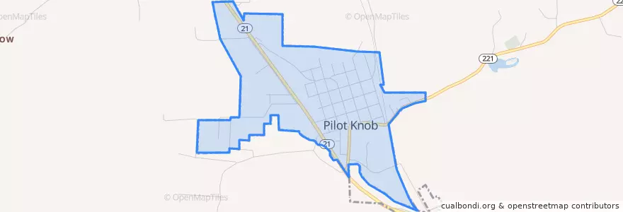 Mapa de ubicacion de Pilot Knob.
