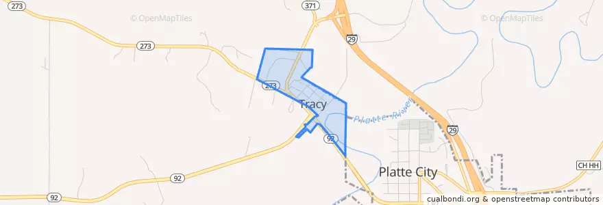 Mapa de ubicacion de Tracy.